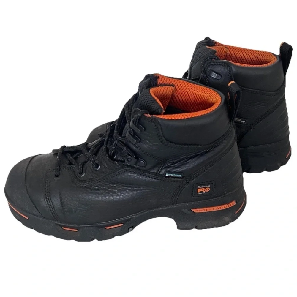 Timberland PRO Endurance 6 Inch Steel Toe Work Boots Size 8.5  Black - Some wear